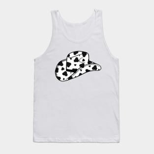 Black Cow Spots Cowboy Hat Tank Top